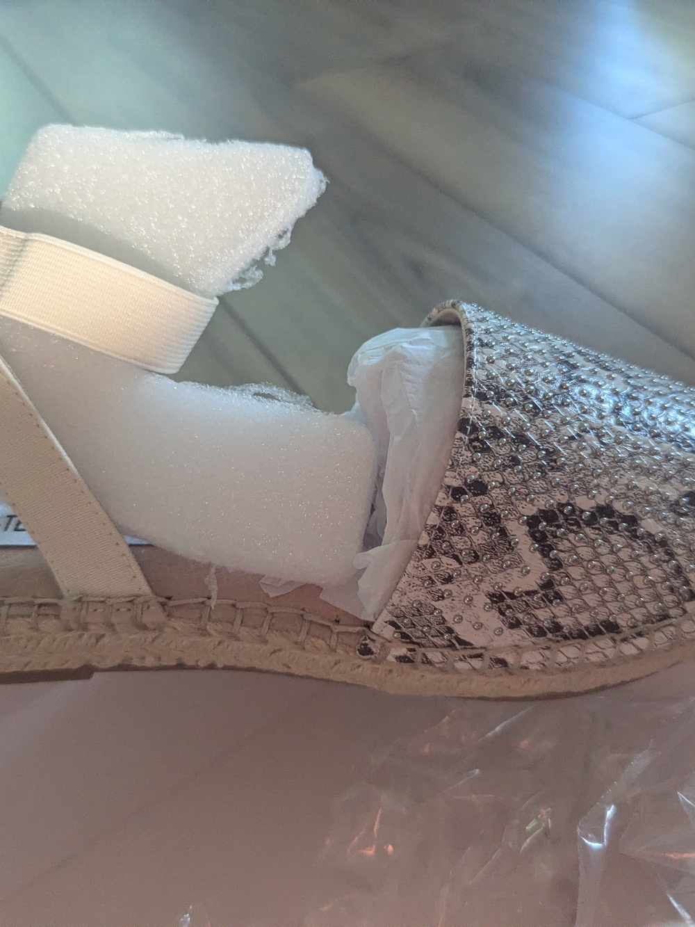 Steve Madden Crystal Embellished Espadrille Slingback in Silver
